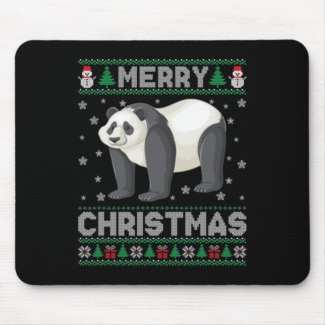 Alfombrilla De Ratón Panda Animales Hombres Mujeres Niños Navidades Feo (Frente)