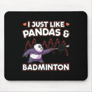 Alfombrilla De Ratón Panda Badminton I Just Love Pandas