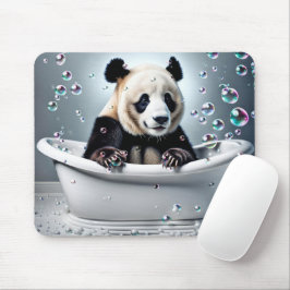 Alfombrilla De Ratón Panda Bear En Baño De Burbujas