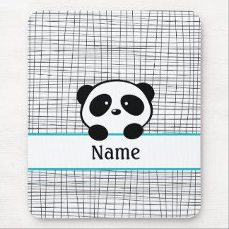 Alfombrilla De Ratón Panda Bear personalizado Aqua Black Mouse Pad