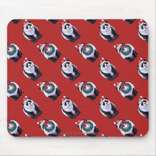Alfombrilla De Ratón Panda Con Navidades En Rojo
