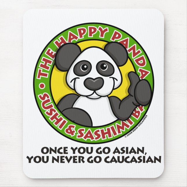 Alfombrilla De Ratón Panda feliz Mousepad (Frente)