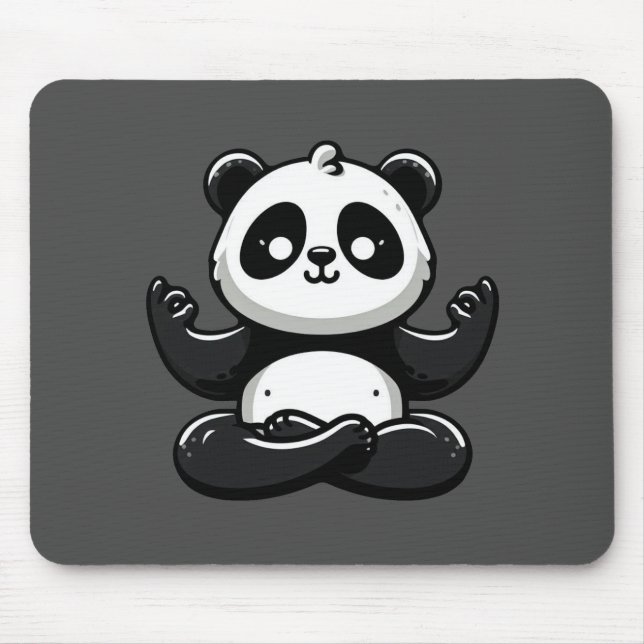 Alfombrilla De Ratón Panda meditante Zen - Pose de meditación animal (Frente)
