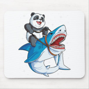 Alfombrilla De Ratón Panda monta camisas de tiburón para Chicas mascul