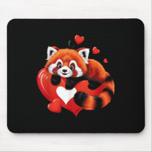 Alfombrilla De Ratón Panda Rojo Que Se Basa En El Amor De Los Día de Sa