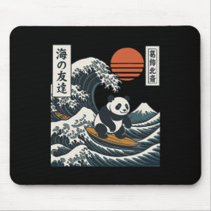 Alfombrilla De Ratón Panda Surfing Ola Japonesa Gran Ola _2