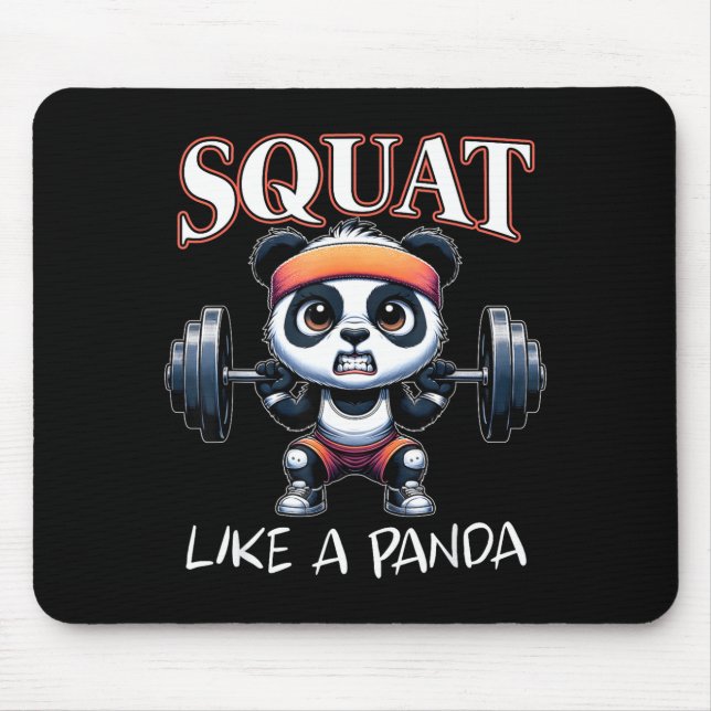 Alfombrilla De Ratón Panda Weightlifting Fitness Funny Gym Quote Squat  (Frente)
