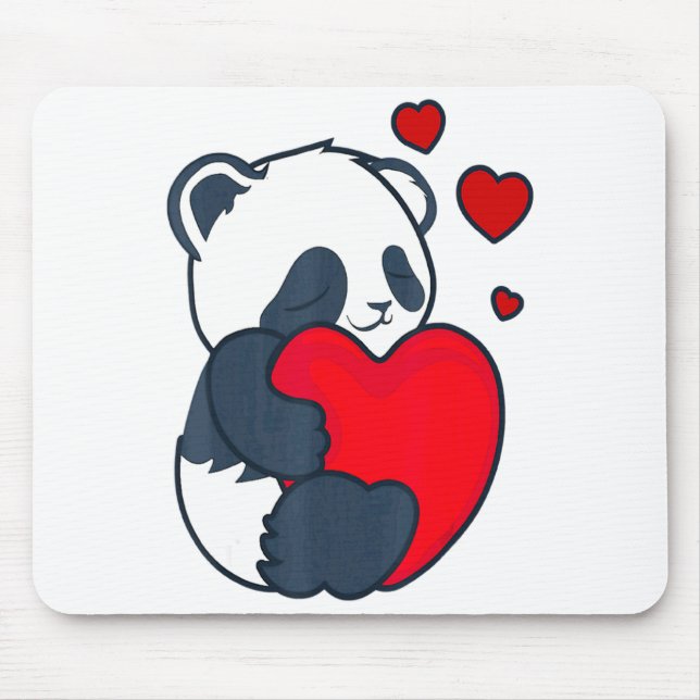 Alfombrilla De Ratón Panda Women Valentines Day Girlfriend Heart  (Frente)