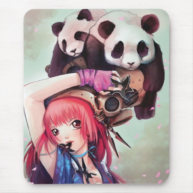 Alfombrilla De Ratón Pandas Mousepad de Ninja del melocotón (Frente)