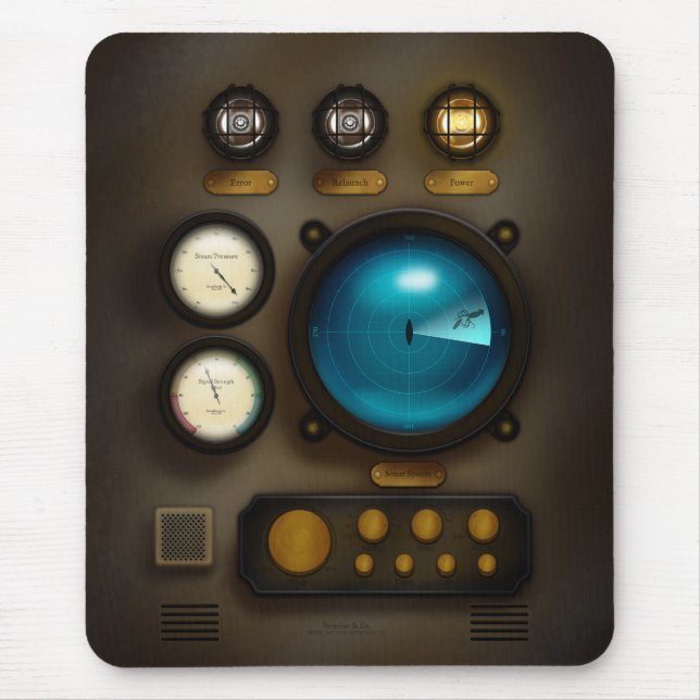 Alfombrilla De Ratón Panel de control de buques submarinos Sonar Steamp (Frente)