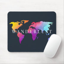Panel de ratón Wanderlust Colorous World Map