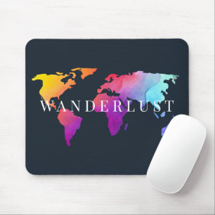 Alfombrilla De Ratón Panel de ratón Wanderlust Colorous World Map