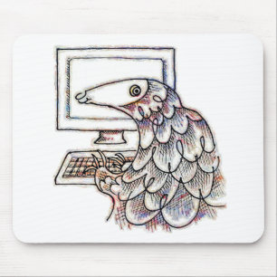 Alfombrilla De Ratón Pangolin en un ordenador