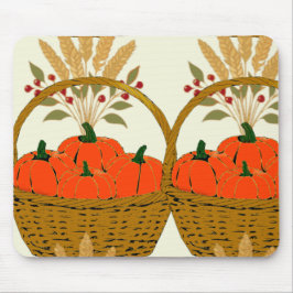 Alfombrilla De Ratón 🍂 Panier de Citrouilles et Blé d'Automne