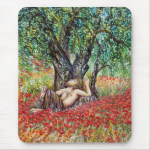 ALFOMBRILLA DE RATÓN PANO, ÁRBOL DE OLIVA Y CAMPOS DE POBRE