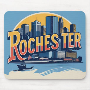 Alfombrilla De Ratón Panorama urbano de la ciudad de Rochester Nueva Yo