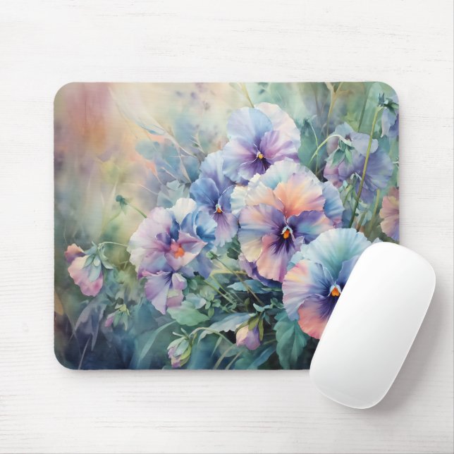 Alfombrilla De Ratón Pansies (Con ratón)