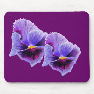 Alfombrilla De Ratón Pansies azules y violetas Mousepad