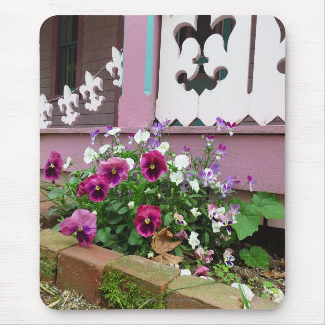 Alfombrilla De Ratón Pansies y Fleur-de-lis - Viñedo de Martha (Frente)