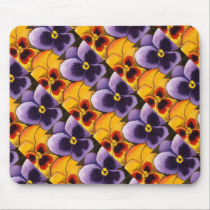 Alfombrilla De Ratón "Pansy #1" Patrón de Baldosas Mousepad Floral