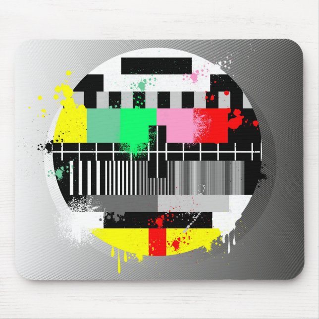 Alfombrilla De Ratón Pantalla de prueba de televisión retro grunge (Frente)