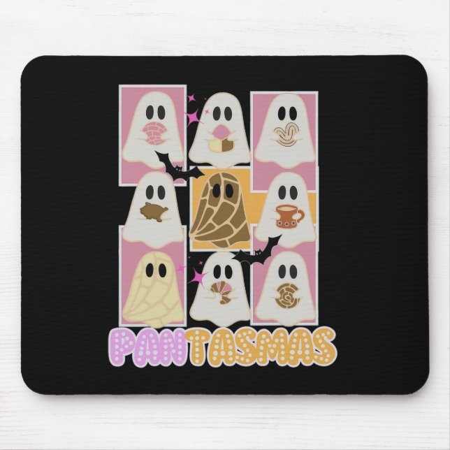 Alfombrilla De Ratón Pantasmas Pan Dulce Fantasma Halloween Español Mex (Frente)