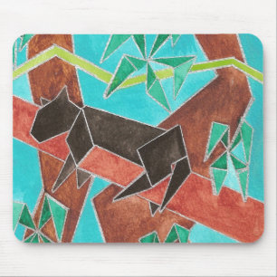 Alfombrilla De Ratón Pantera de la selva Arte abstracto original
