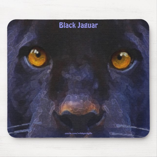 Alfombrilla De Ratón Pantera negra (Jaguar negro) Mousepad de Arte de V (Frente)