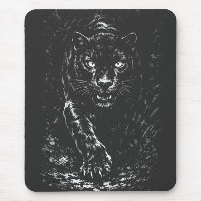Alfombrilla De Ratón Pantera Negra — por BurnsInHell (Frente)