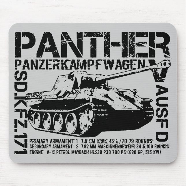 Alfombrilla De Ratón Panther Tank (Frente)