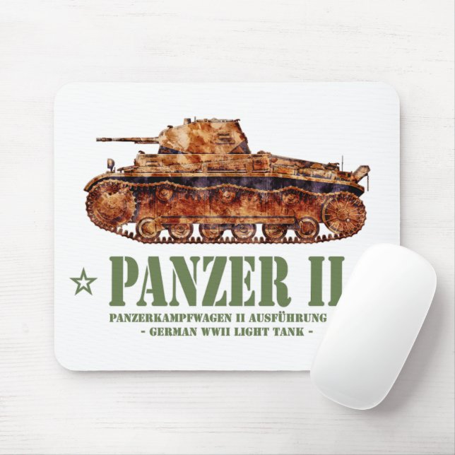 Alfombrilla De Ratón Panzer II A2 Guerra Mundial Dos tanques de luz ale (Con ratón)