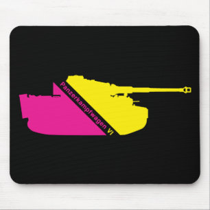 Alfombrilla De Ratón Panzerkampfwagen VI mínimo, magenta-amarillo