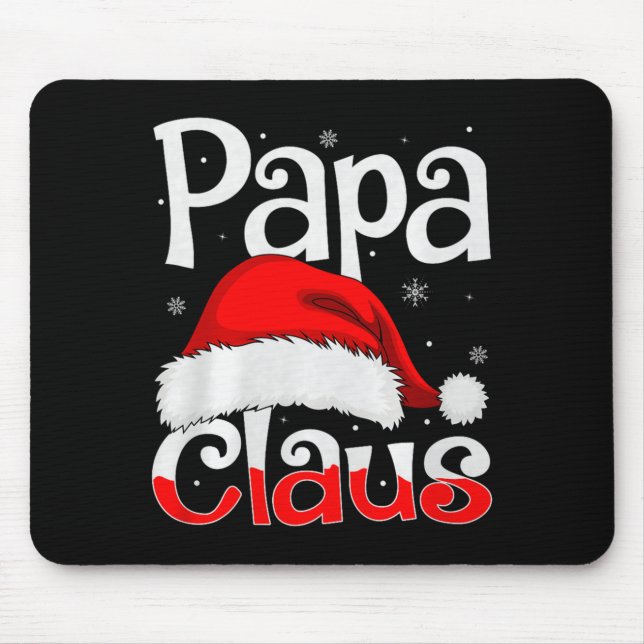 Alfombrilla De Ratón Papa Claus Christmas Family Matching Pajamas Dad D (Frente)