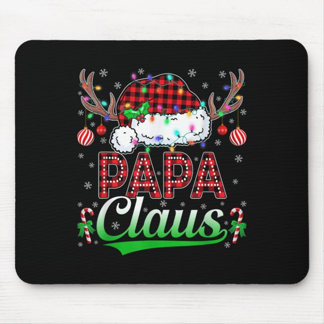 Alfombrilla De Ratón Papa Claus Christmas Lights Matching Family Xmas P (Frente)