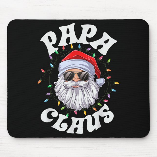 Alfombrilla De Ratón Papa Claus Santa Christmas Dad Family Matching Paj (Frente)