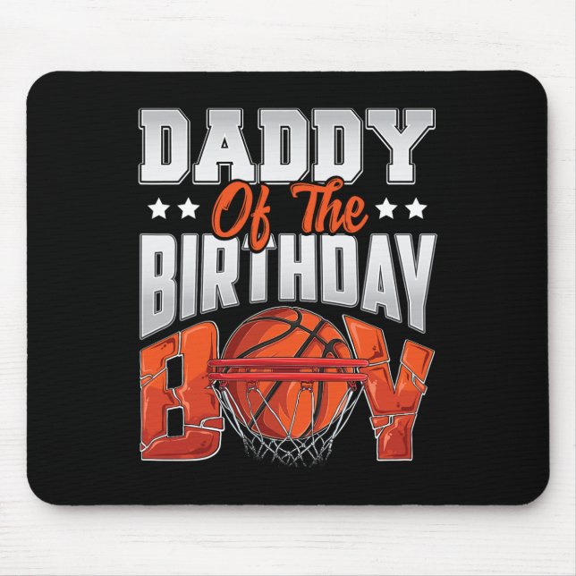 Alfombrilla De Ratón Papá cumpleaños de baloncesto Boy Family Baller b- (Frente)