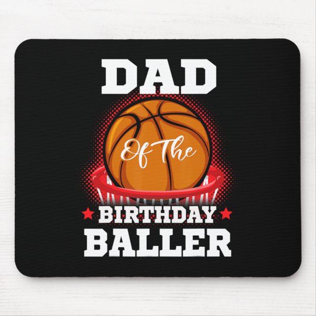 Alfombrilla De Ratón Papá cumpleaños de baloncesto Boy Family Baller b- (Frente)