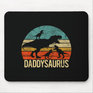 Alfombrilla De Ratón Papá Dinosaurio Daddysaurus 3 Tres Niños Navidad C