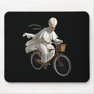 Alfombrilla De Ratón Papa montando bicicleta Iglesia Católica Biblia Es