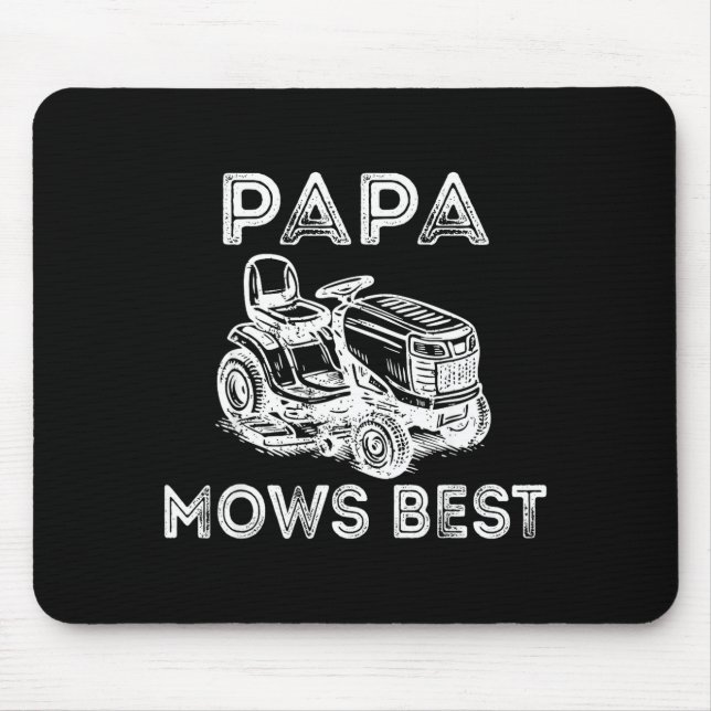 Alfombrilla De Ratón Papa Mows Funny Lawn Mower Father's Day Grandpa  (Frente)