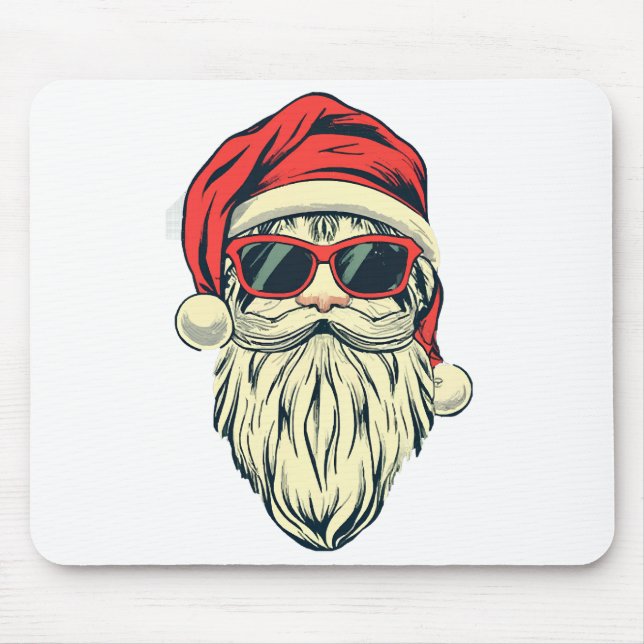 Alfombrilla De Ratón Papá Noel con gafas (Frente)