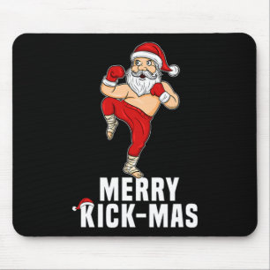 Alfombrilla De Ratón Papá Noel de Kickboxing de Navidad Feliz Kickmas R