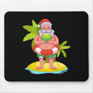 Alfombrilla De Ratón Papá Noel de verano hawaiano Coco Navidad exótica