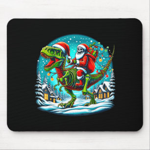 Alfombrilla De Ratón Papá Noel esqueleto montando dinosaurio T Rex Navi
