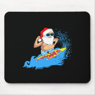 Alfombrilla De Ratón Papá Noel hawaiano de surf de Navidad Verano Surf