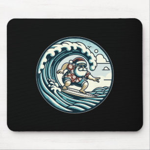 Alfombrilla De Ratón Papá Noel Hawaiano Surf de Navidad Aloha Tropi