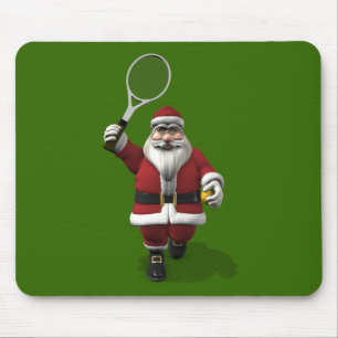Alfombrilla De Ratón Papá Noel jugando al tenis