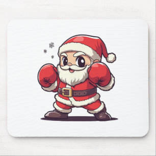 Alfombrilla De Ratón Papá Noel Lindo Boxeando - Navidad temática de Nav