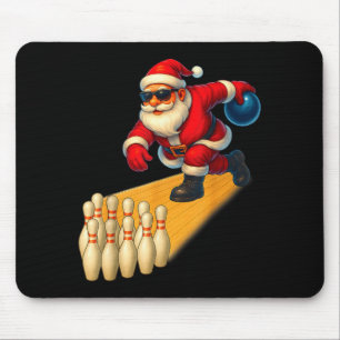 Alfombrilla De Ratón Papá Noel lindo jugando bola de bolos y bolichista