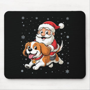 Alfombrilla De Ratón Papá Noel montando Cavalier King Charles Spaniel D